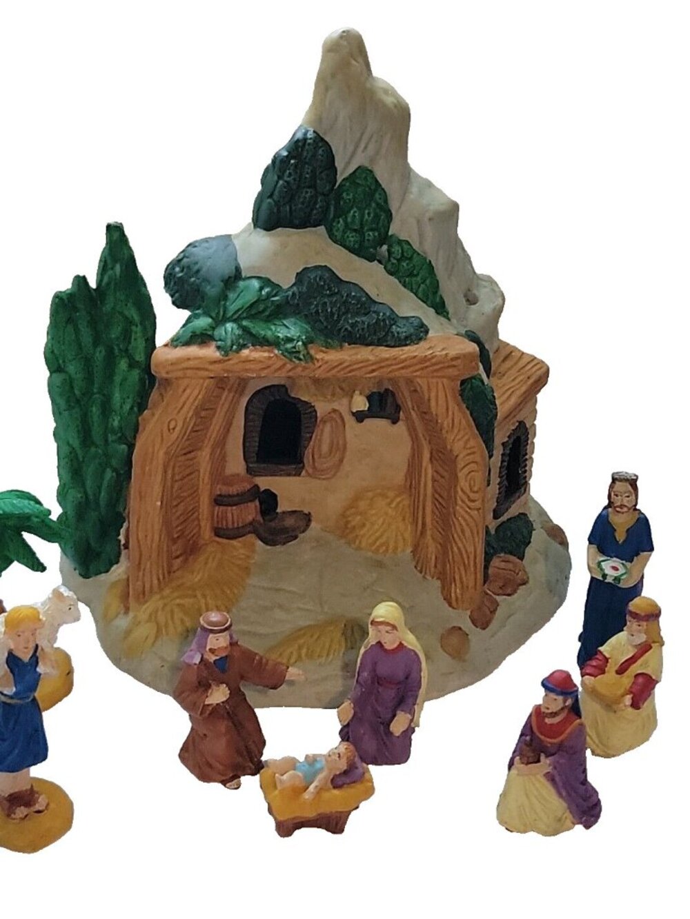 Christmas Nativity Scene NOMA 1996 Creche 1990s Holiday Decoration Resin Ceramic